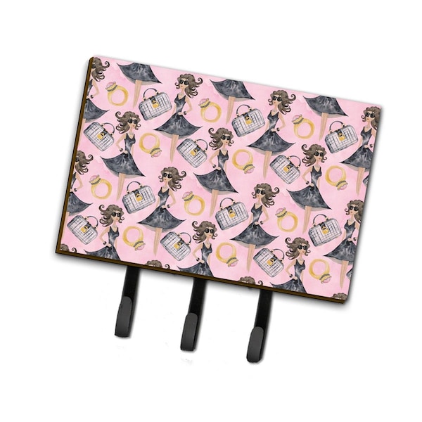 Carolines Treasures Watercolor Fashion Diva on Pink Leash or Key Holder, 6 x 2 x 9 in. BB7500TH68 - main